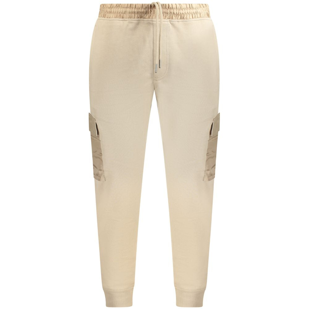 Pantalon en coton beige Hugo Boss