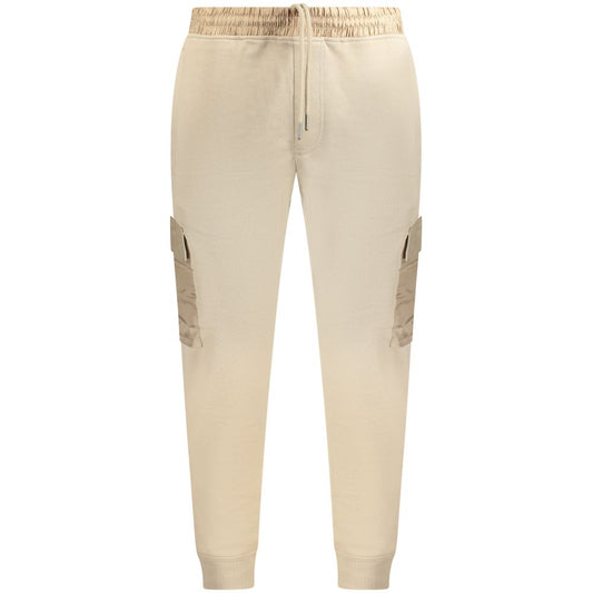 Pantalon en coton beige Hugo Boss