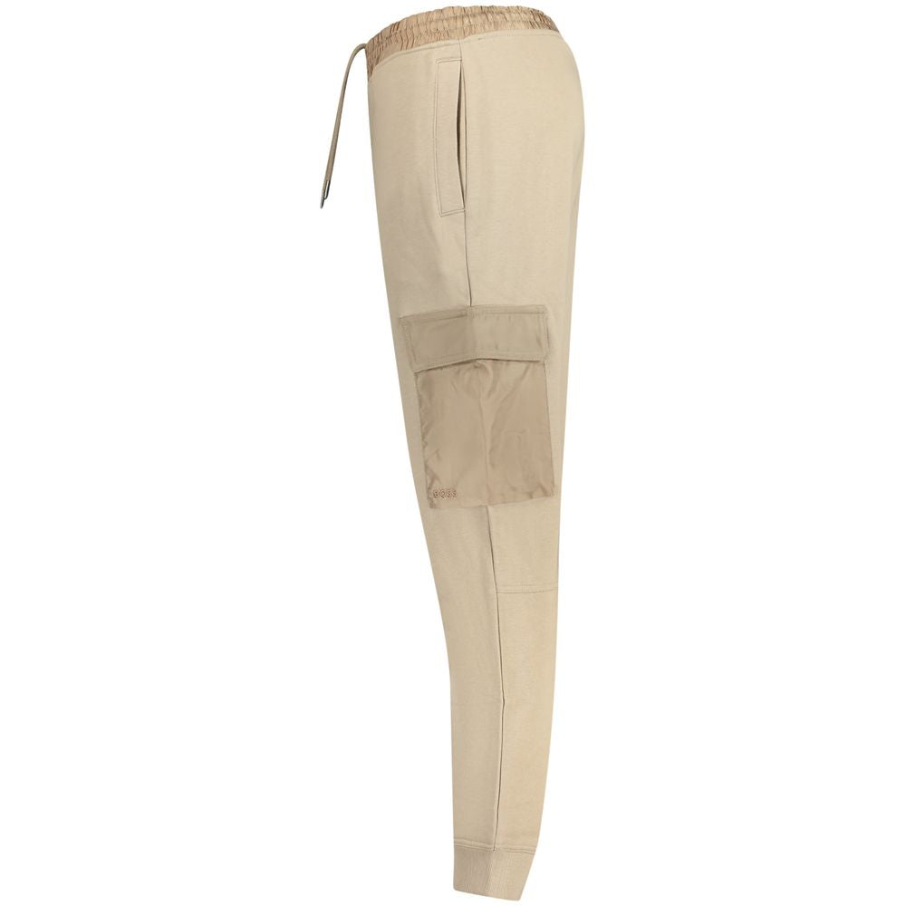 Pantalon en coton beige Hugo Boss