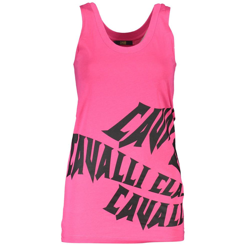 Cavalli Class Top en Coton Rose - Élégant et Confortable