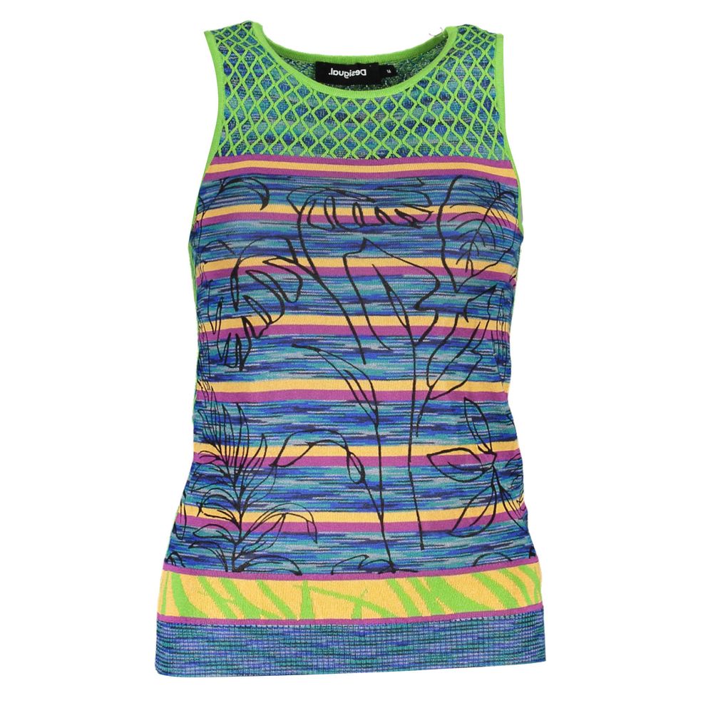 Desigual Green Cotton Tank Top - Élégant et Confortable