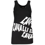 Cavalli Class Black Cotton Tank Top - Élégant et Confortable