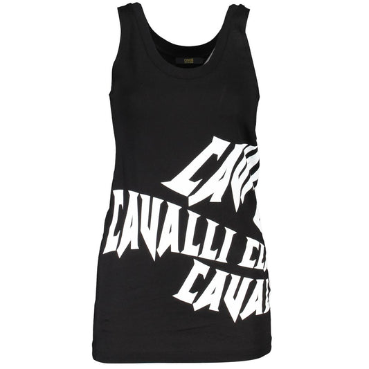 Cavalli Class Black Cotton Tank Top - Stylish & Comfortable