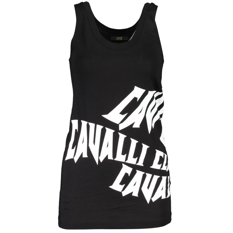Cavalli Class Black Cotton Tank Top - Élégant et Confortable