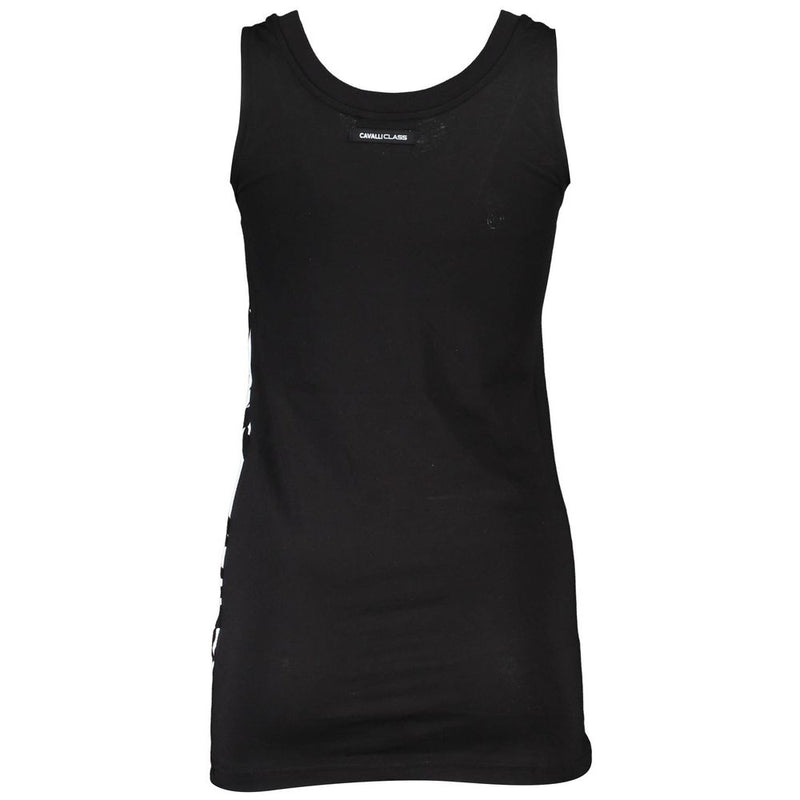 Cavalli Class Black Cotton Tank Top - Élégant et Confortable
