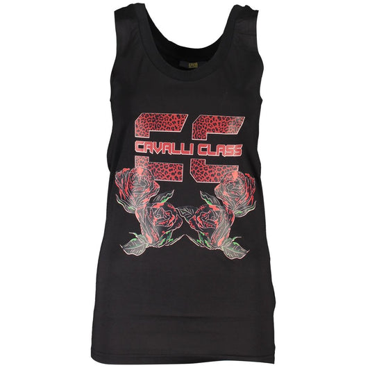 Cavalli Class Black Cotton Tank Top - Stylish & Comfortable