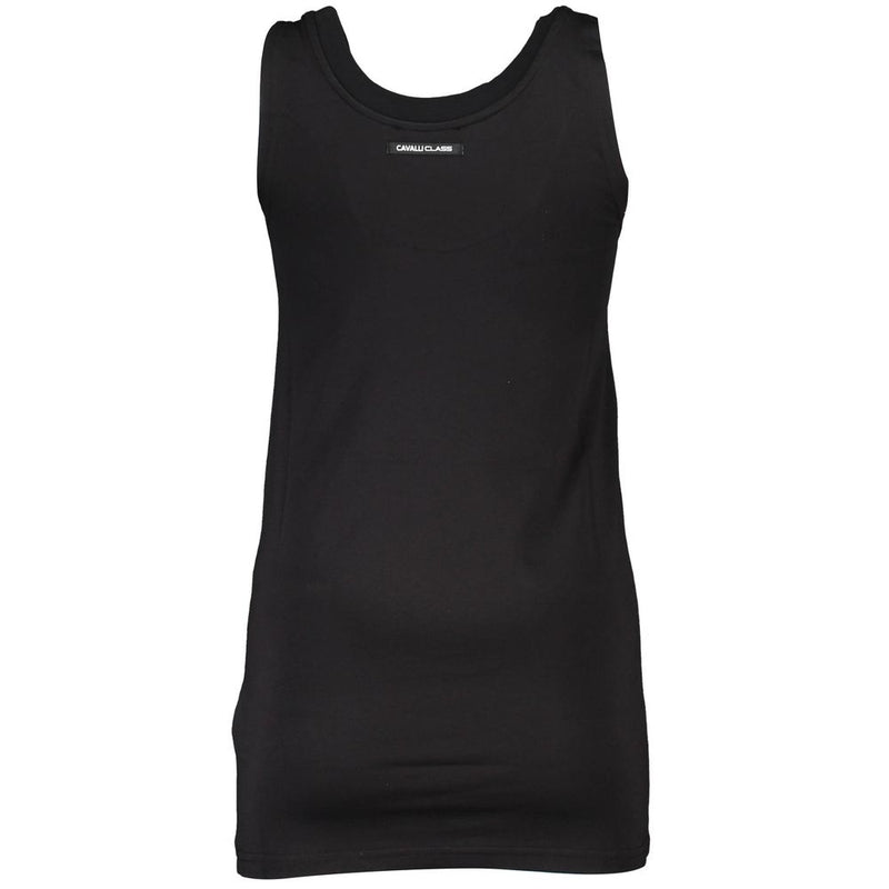 Cavalli Class Black Cotton Tank Top - Élégant et Confortable