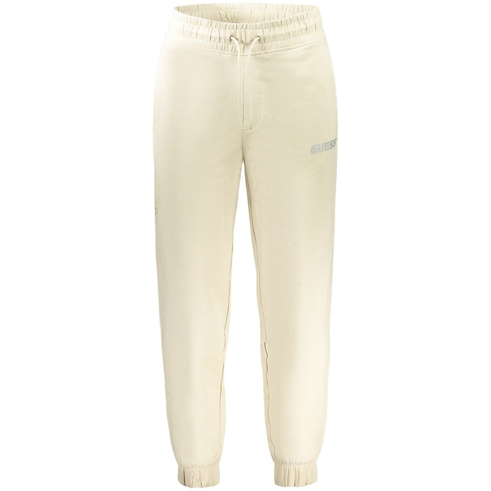 Guess Jeans Pantalon Beige en Coton - Modèle Sportif
