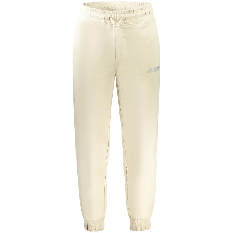 Guess Jeans Pantalon Beige en Coton - Modèle Sportif
