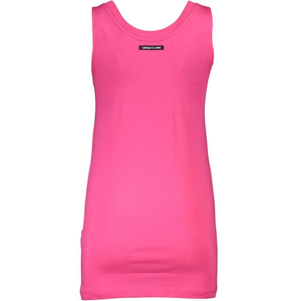 Cavalli Class Pink Cotton Tank Top - Élégant et Confortable