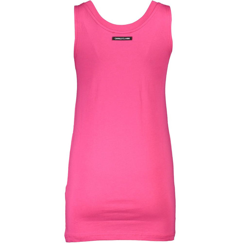 Cavalli Class Pink Cotton Tank Top - Élégant et Confortable
