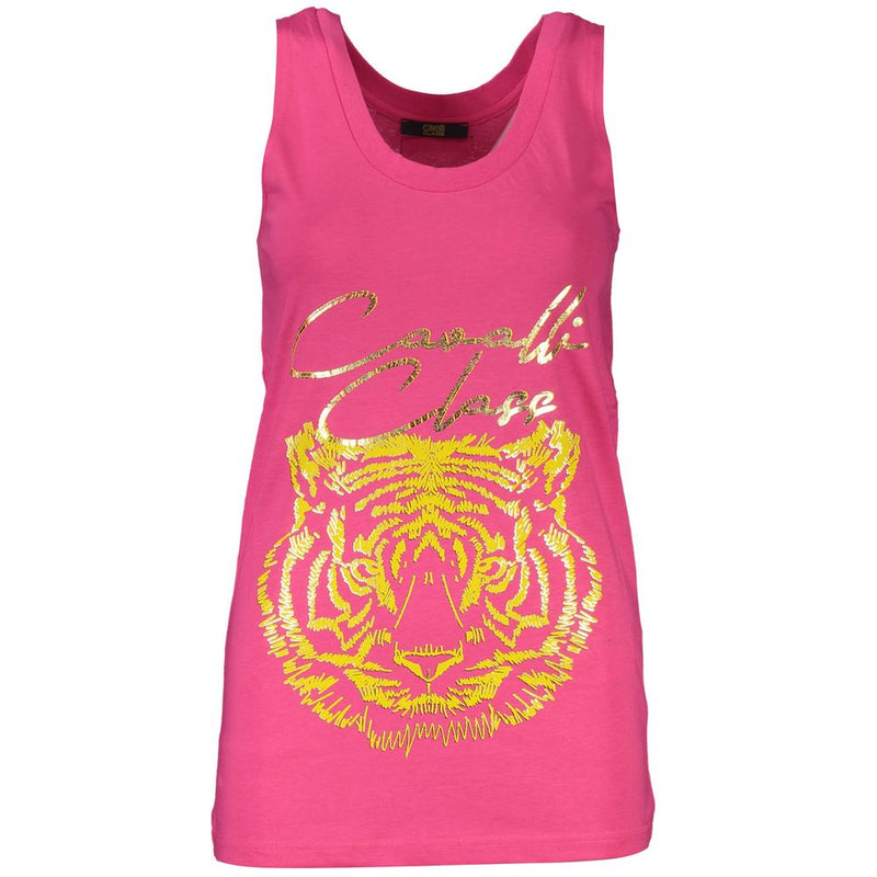 Cavalli Class Tank Top en Coton Rose pour Femme