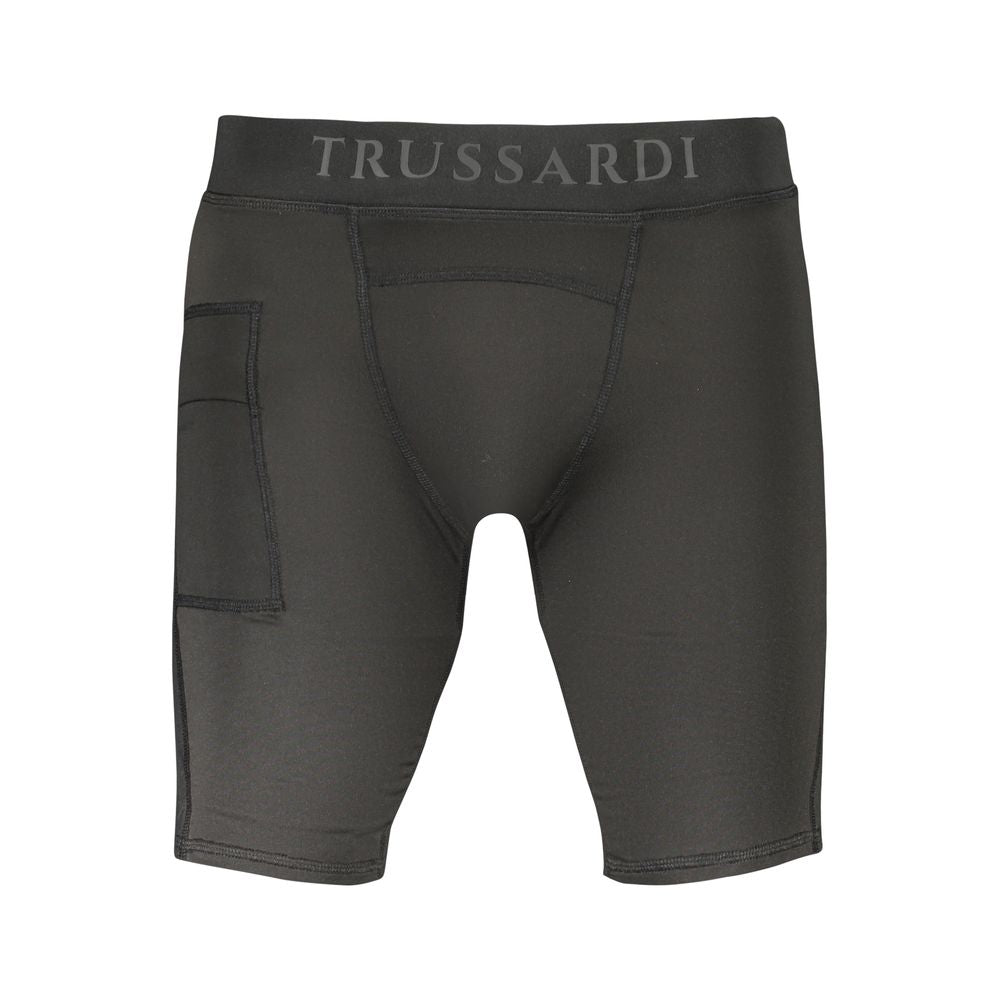 Trussardi Black Polyester Pant - Short Leggings for Active Wear