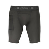 Trussardi Black Polyester Pant - Short Leggings for Active Wear