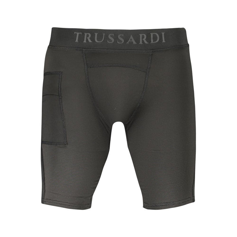 Trussardi Black Polyester Pant - Short Leggings for Active Wear