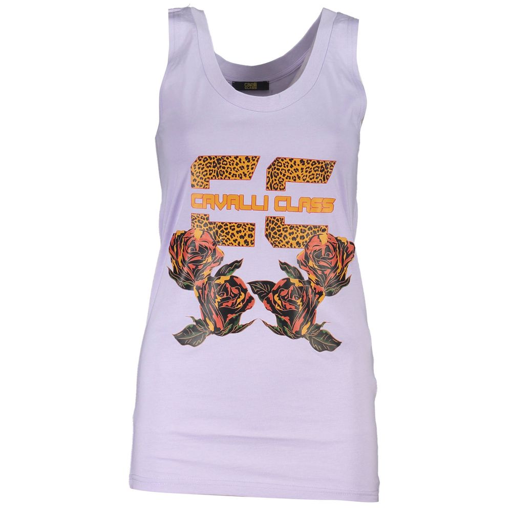 Cavalli Class Purple Cotton Tank Top - Chic & Comfortable