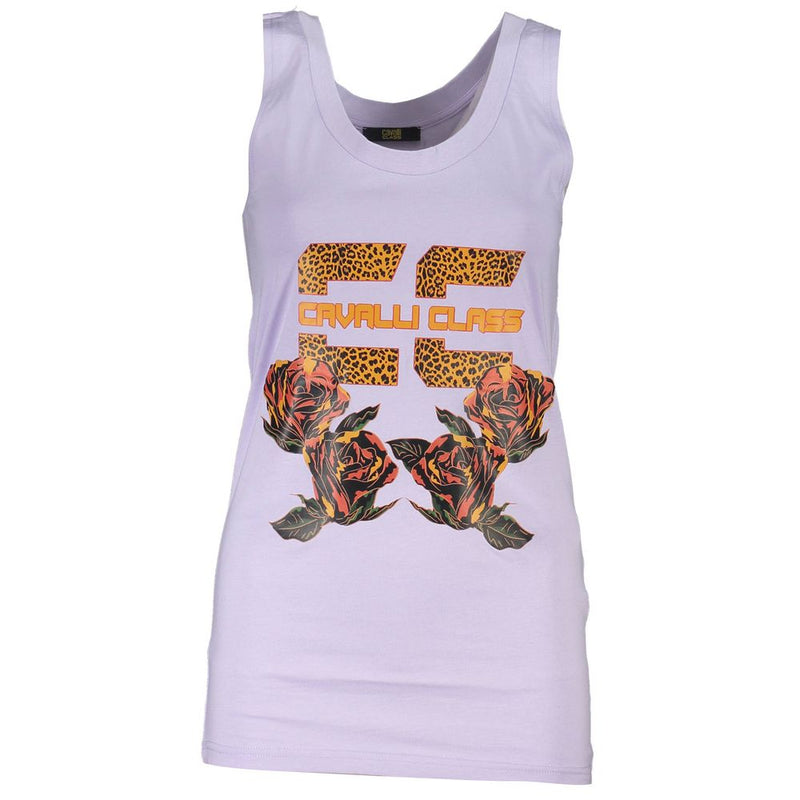 Cavalli Class Purple Cotton Tank Top - Chic & Comfortable