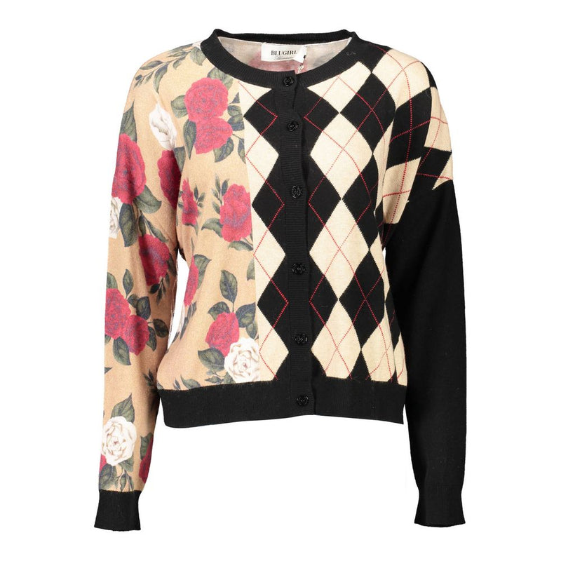 Blugirl Beige Cotton Sweater with Waist Belt and Logo