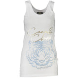 Cavalli Class Women's White Cotton Tank Top - Élégant et Confortable