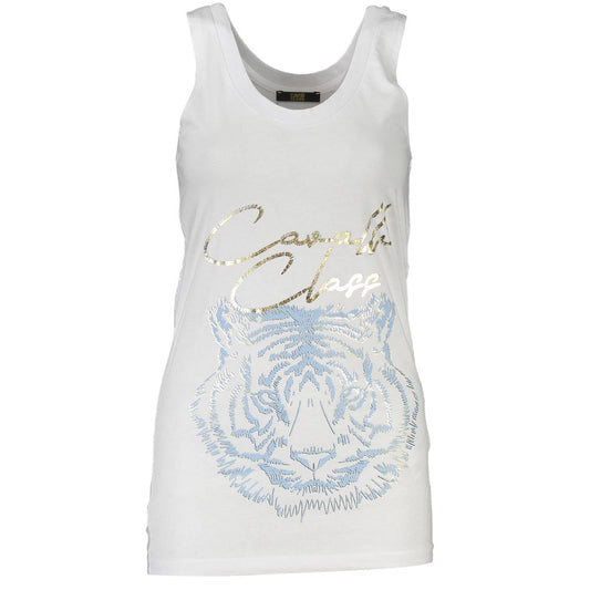 Cavalli Class White Cotton Tank Top for Women