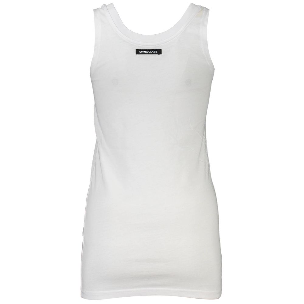 Cavalli Class Women's White Cotton Tank Top - Élégant et Confortable