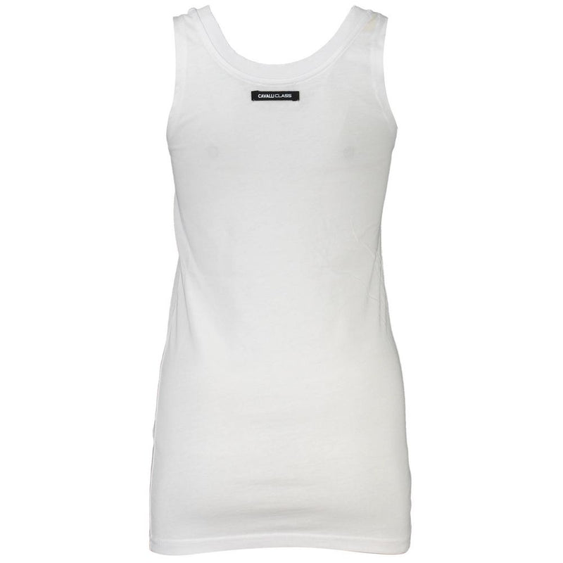 Cavalli Class Women's White Cotton Tank Top - Stylish & Comfortable