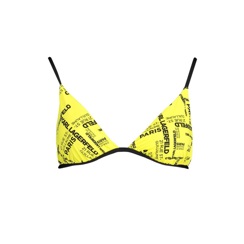 Karl Lagerfeld Yellow Elastane Triangle Swimwear