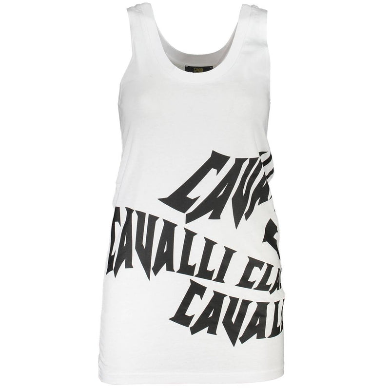 Cavalli Class White Cotton Tank Top for Women - Stylish & Versatile