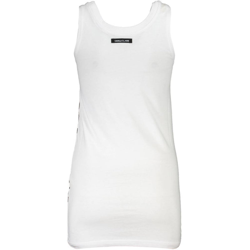 Cavalli Class White Cotton Tank Top for Women - Stylish & Versatile
