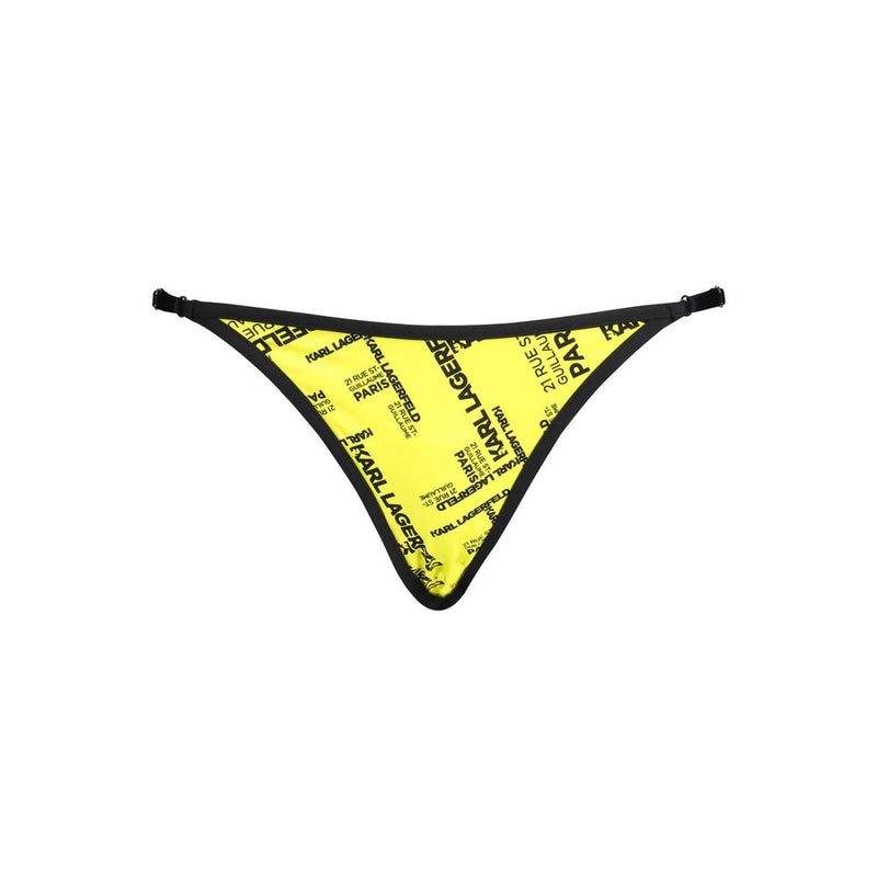 Karl Lagerfeld Yellow Elastane Swim Briefs for Women