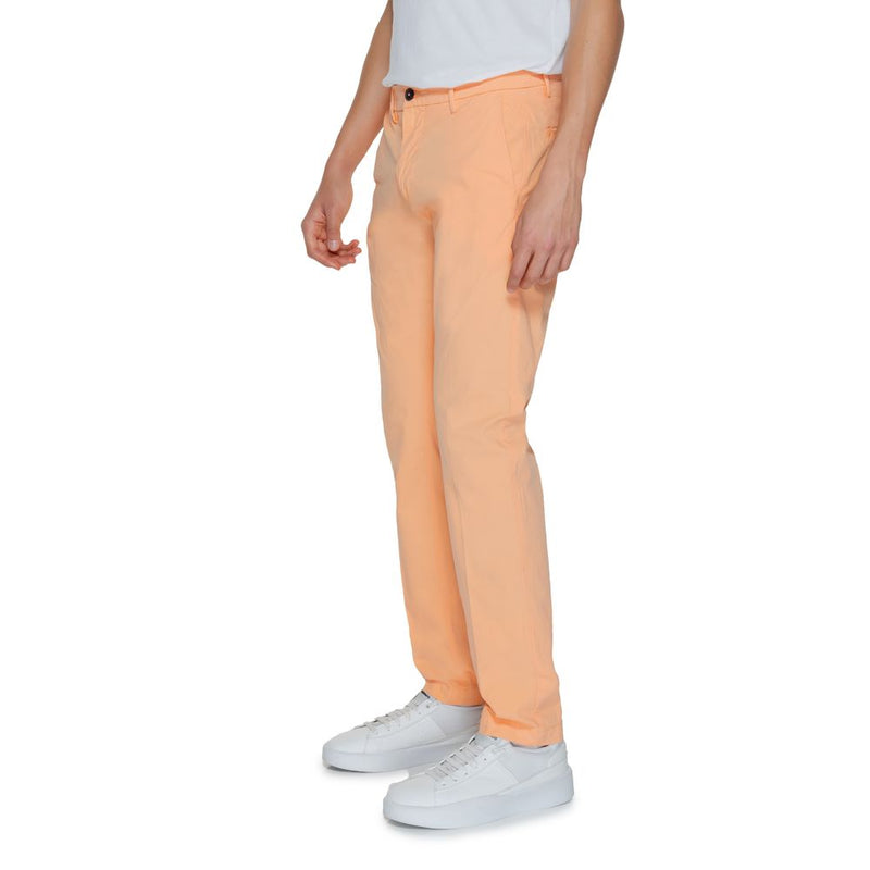 Borghese Orange Cotton Chino Pants for Men
