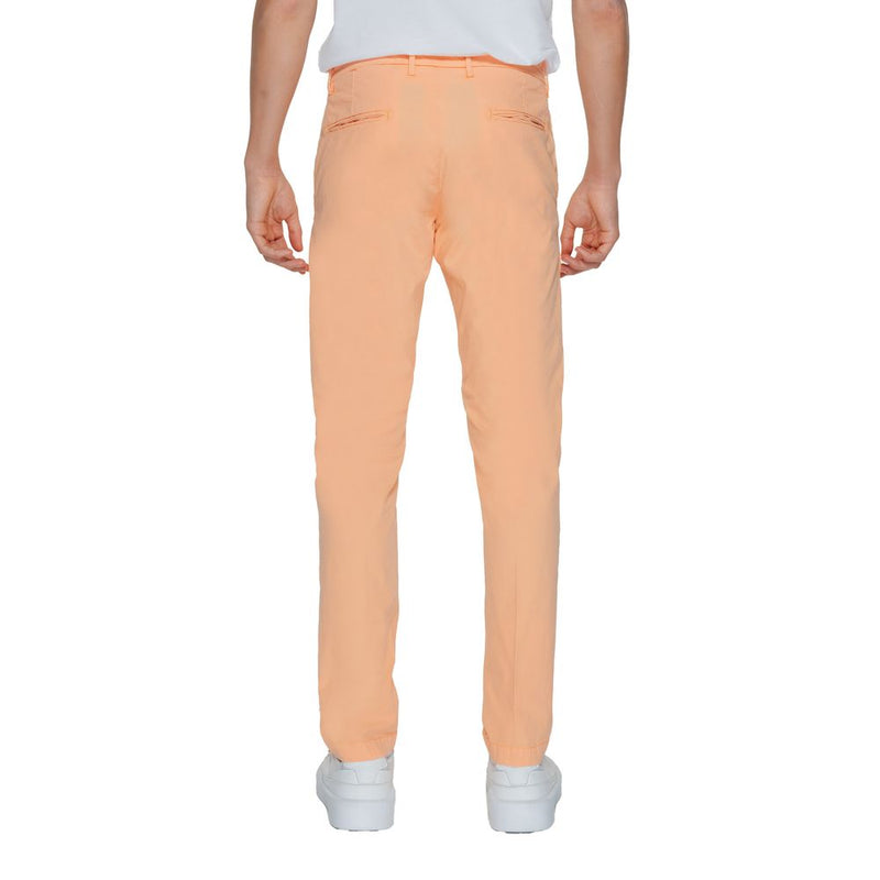 Borghese Orange Cotton Chino Pants for Men