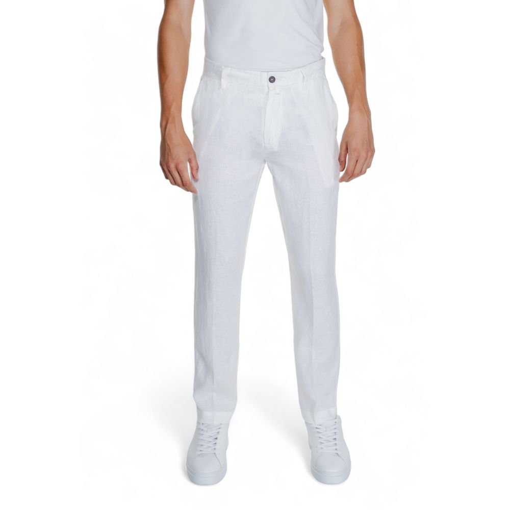 Pantalon en Lin Blanc Borghese TIVOLI – LINO 4SPA61 LN01