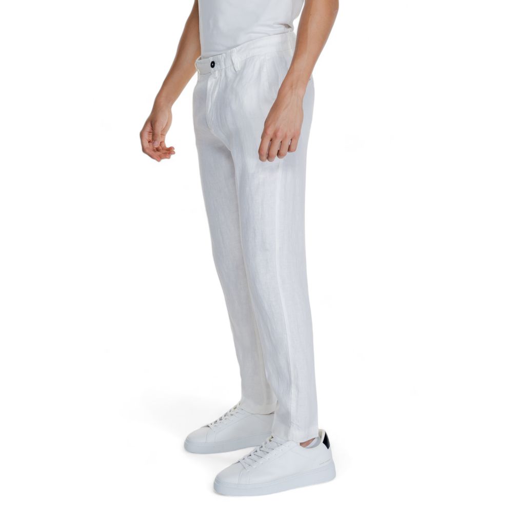 Pantalon en Lin Blanc Borghese TIVOLI – LINO 4SPA61 LN01