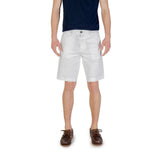 Borghese White Cotton Bermuda Shorts for Men