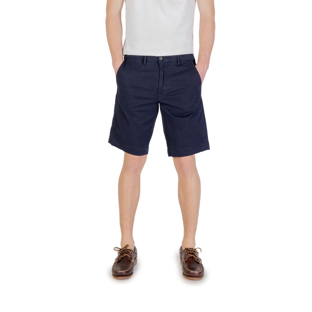 Borghese Blue Cotton Bermuda Shorts for Men