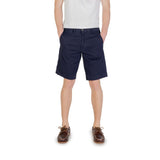 Borghese Blue Cotton Bermuda Shorts for Men