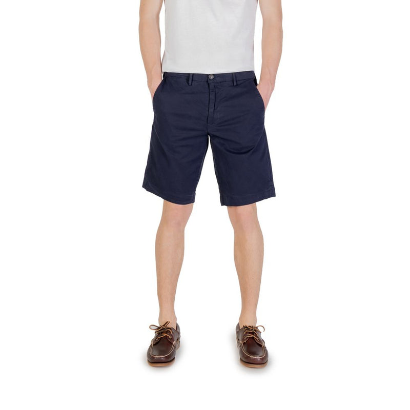 Borghese Blue Cotton Bermuda Shorts for Men