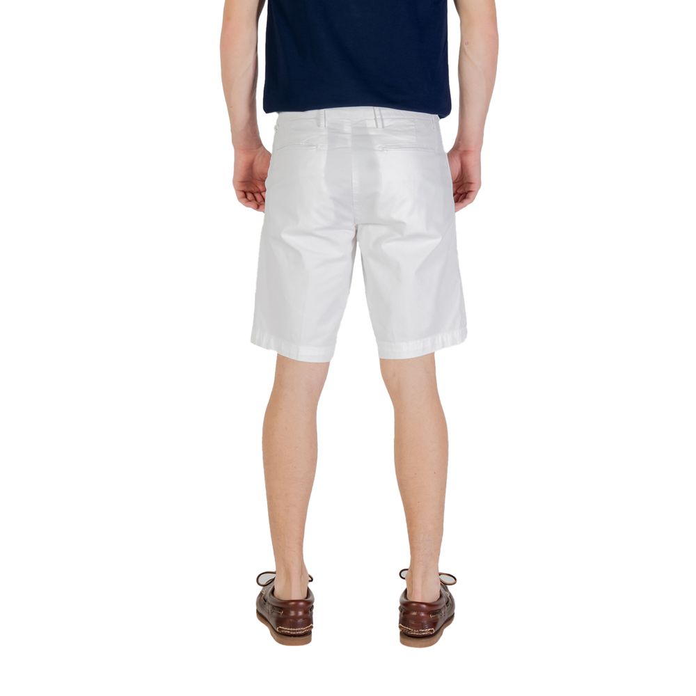 Borghese White Cotton Bermuda Shorts for Men
