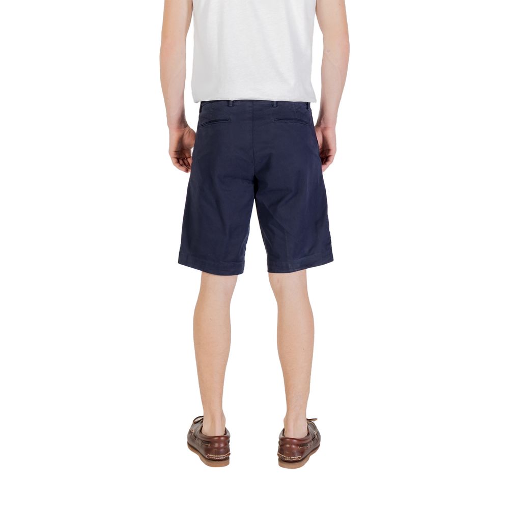 Borghese Blue Cotton Bermuda Shorts for Men