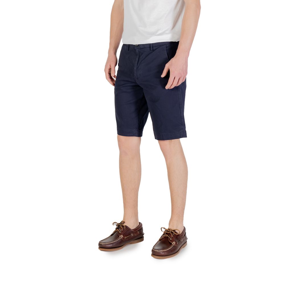 Borghese Blue Cotton Bermuda Shorts for Men
