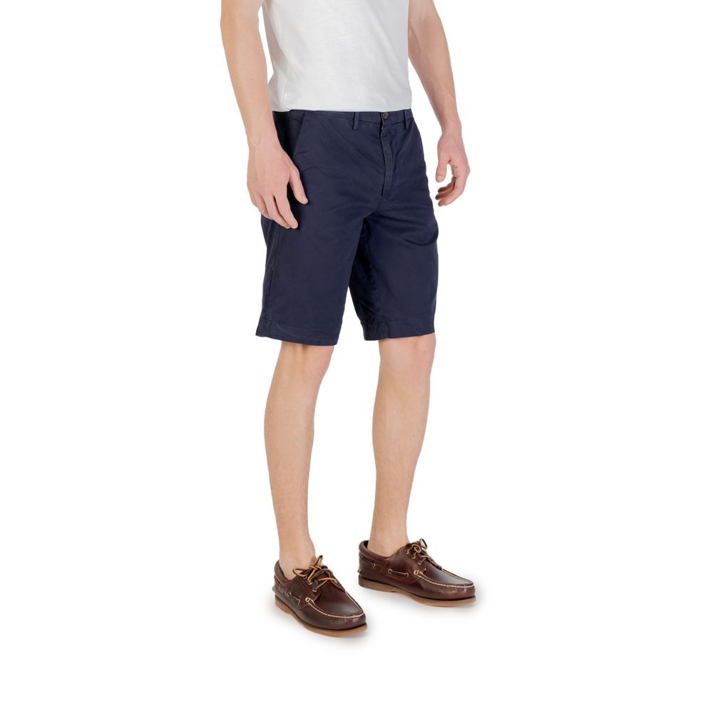 Borghese Blue Cotton Bermuda Shorts for Men