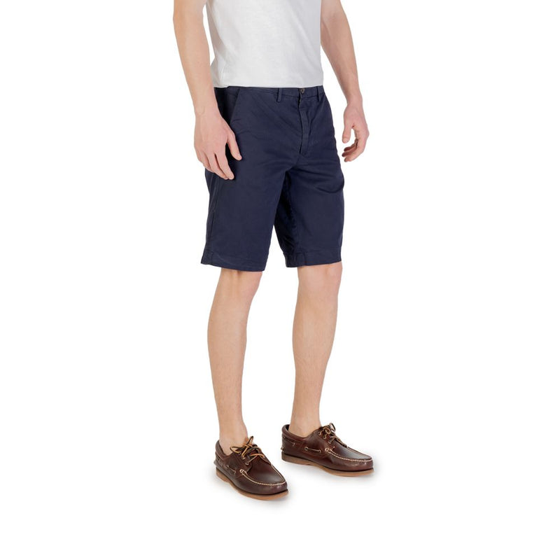Borghese Blue Cotton Bermuda Shorts for Men