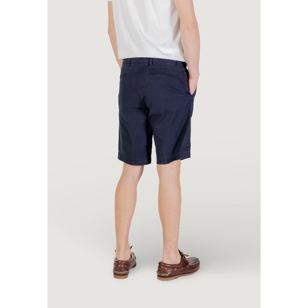 Borghese Blue Cotton Bermuda Shorts for Men