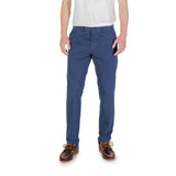 Borghese Blue Cotton Skinny Pant - Élégance et Confort