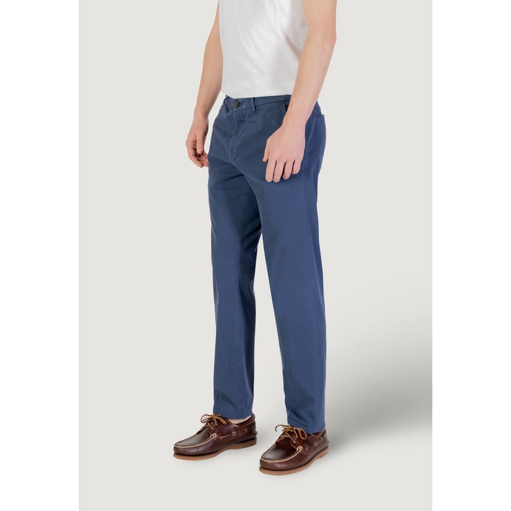Borghese Blue Cotton Skinny Pant - Élégance et Confort
