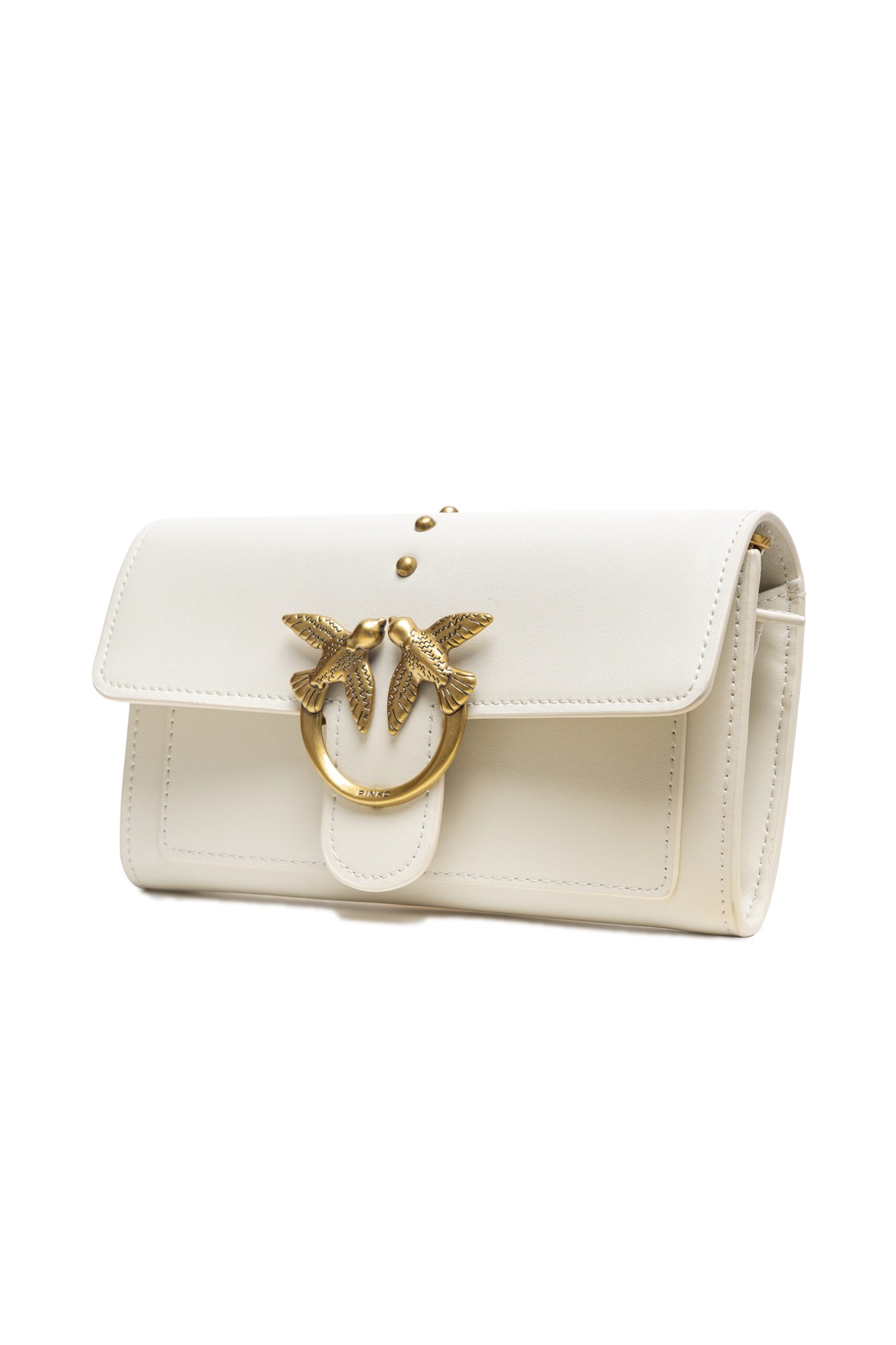 Mini sac One Simply Love en cuir blanc de PINKO