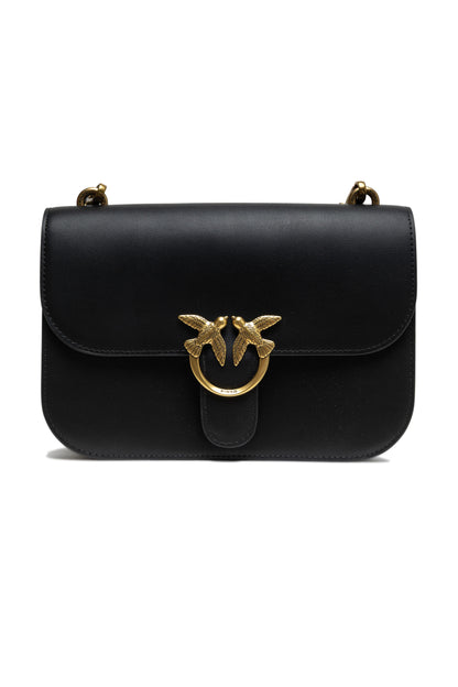 PINKO Zwarte Lederen Love Bell Classic Schoudertas