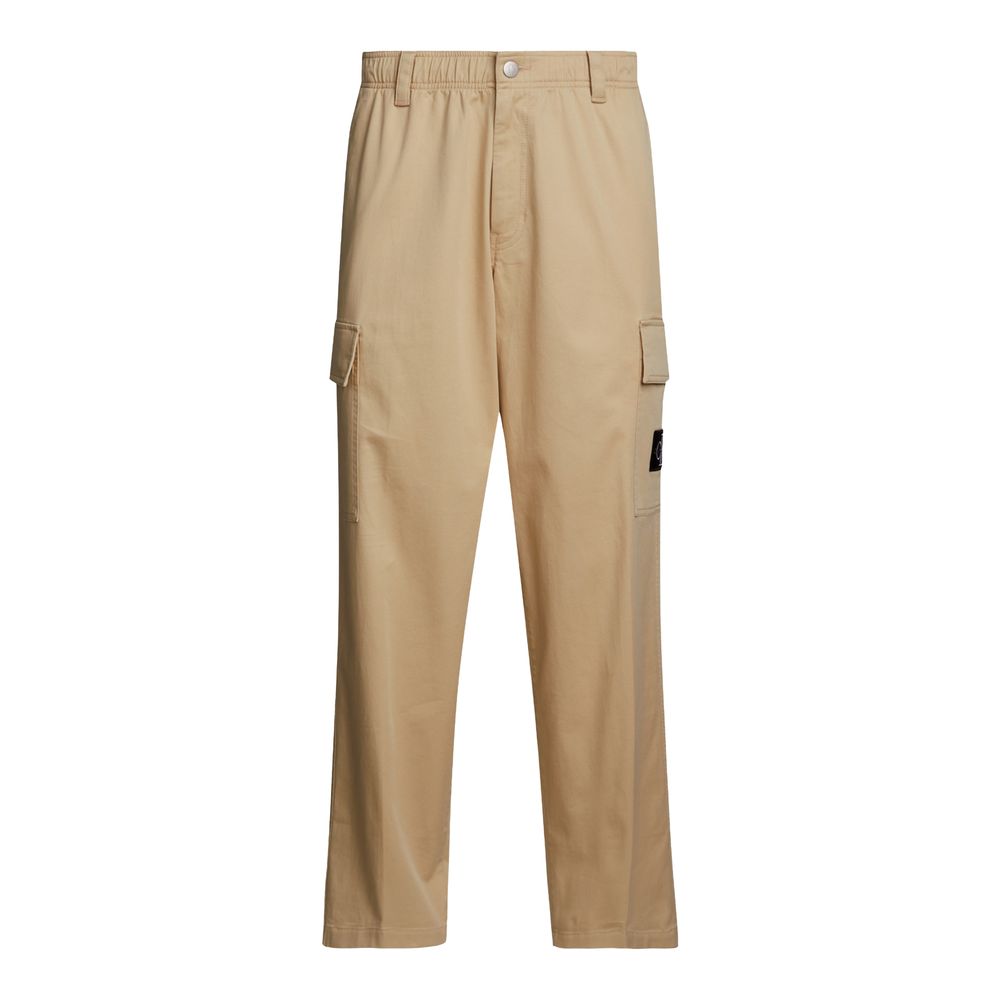 Pantalon Beige en Coton Recyclé Calvin Klein Jeans