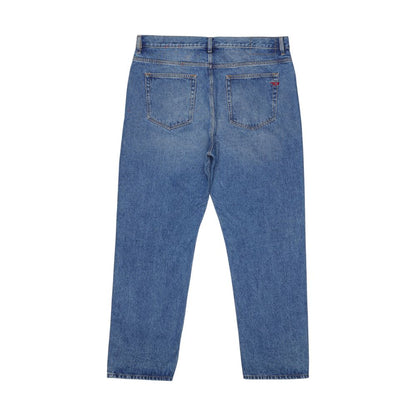 Diesel Blue Cotton Relaxed Fit Jean